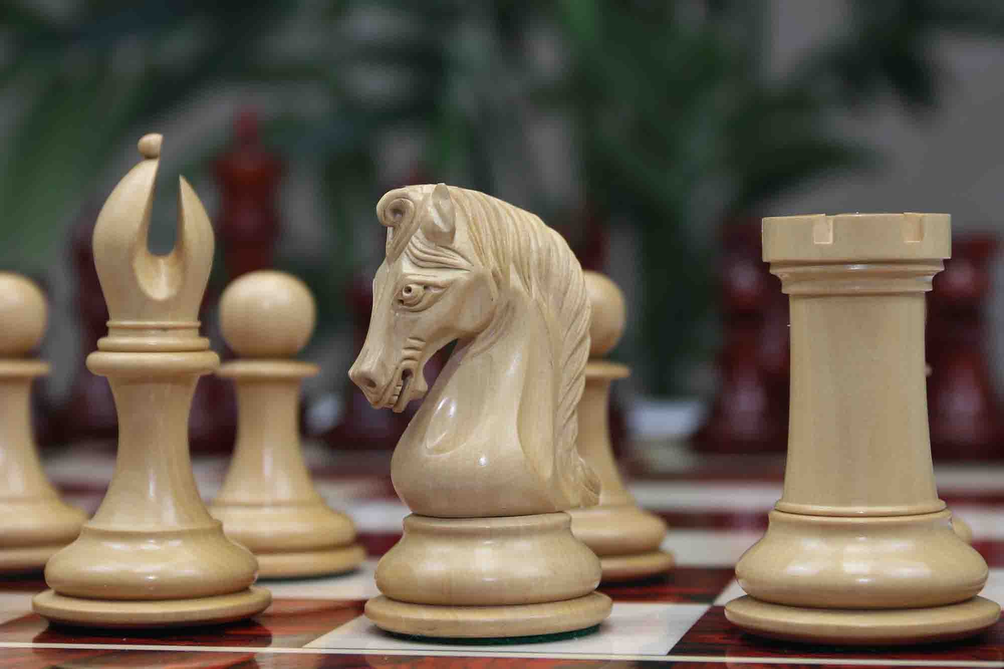 The Kings Crown Series Chess Pieces Boxwood & Padauk 4.25 King