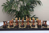 Leningrad Series 4" Luxury Staunton Chess Set in Lacquered Burnt Gold Rosewood & Boxwood