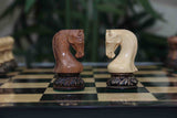 Leningrad Series 4" Luxury Staunton Chess Set in Burnt Gold Rosewood & Boxwood