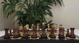 Zagreb '59 Series Luxury Chessmen in Burnt Golden Rose/ Boxwood - 3.75" King Height