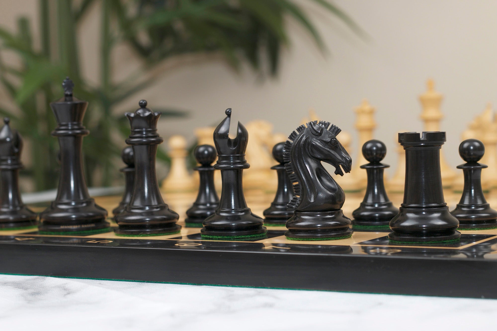 Commemorative Signature Series 3.625" Staunton Chessmen by MANDEEP SAGGU in Boxwood/Ebony