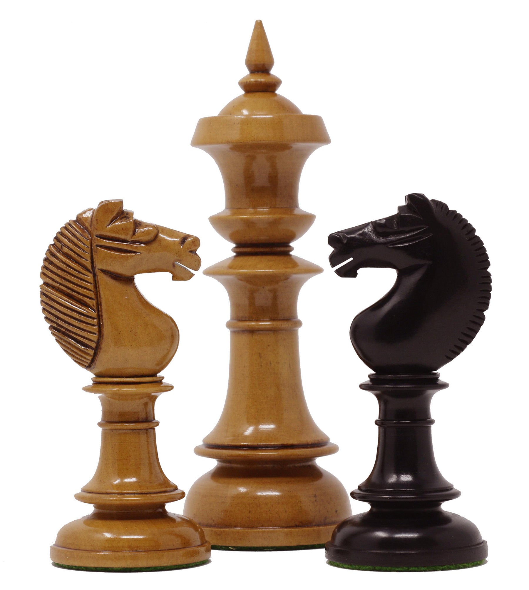 Northern Upright Vintage 5" Antiqued chess set in Distressed Boxwood & Ebony wood