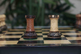 Leningrad Series 4" Luxury Staunton Chess Set in Burnt Gold Rosewood & Boxwood