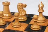 Original Reproduction Nathaniel 1849 Vintage 3.75" Chess Pieces in Antiqued Boxwood & Ebony