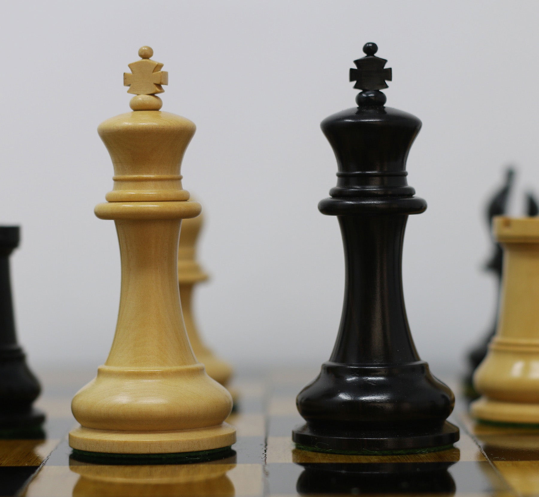 Nathaniel 1849 Antique Reproduction Vintage 3.75" Ebony/Box Wood (without antique look) Chess Set