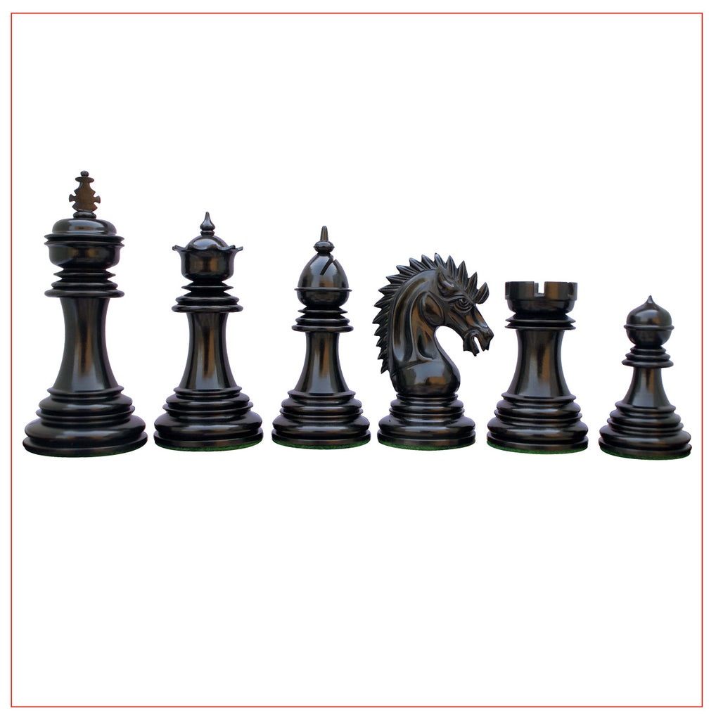 Thebes Series 4.4" Ebony Wood Staunton Chess Set