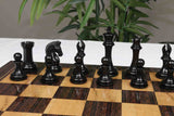 Grand Collection Signature Series Luxury Staunton Chess Pieces in Ebony and Distressed Boxwood: King Size 4.4"