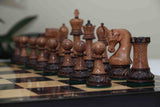 Leningrad Series 4" Luxury Staunton Chess Set in Burnt Gold Rosewood & Boxwood