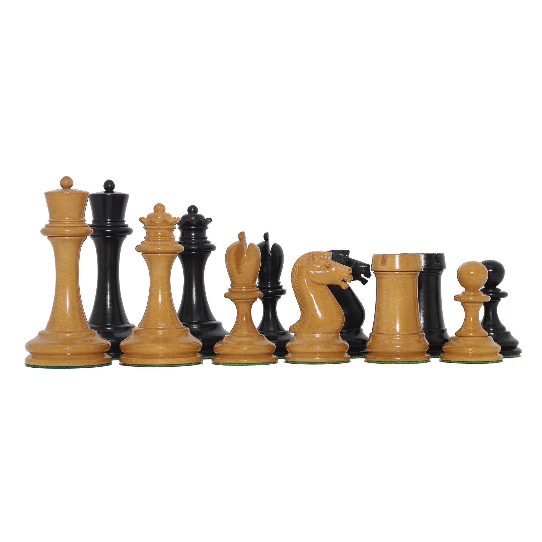 Reproduction Vintage B & Co 1860s Antique Chess Set in Ebony / Antiqued Box wood - 4" King