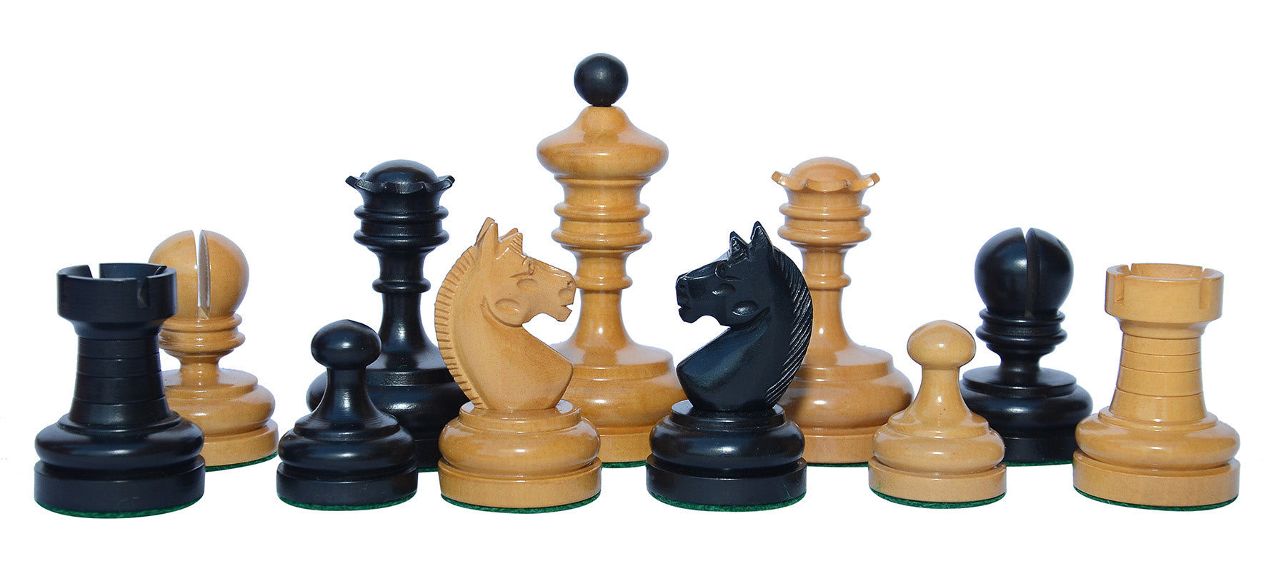 German Knubbel Reproduction Vintage 1930 Chess Set 3.5" in Antiqued and ebonised Box wood