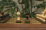 Aron Series Luxury 4" Luxury Staunton Chess Pieces in Burnt Boxwood