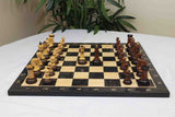 Zagreb '59 Series Luxury Chessmen in Lacquered Burnt Golden Rose/ Boxwood - 3.75" King Height