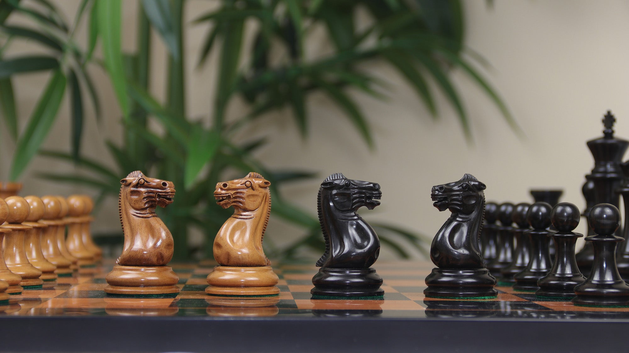 Original Reproduction Nathaniel 1849 Vintage 4.4" Chess Pieces in Distressed Boxwood & Ebony