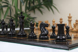 Original Reproduction Nathaniel 1849 Vintage 4.4" Chess Pieces in Antiqued Boxwood & Ebony