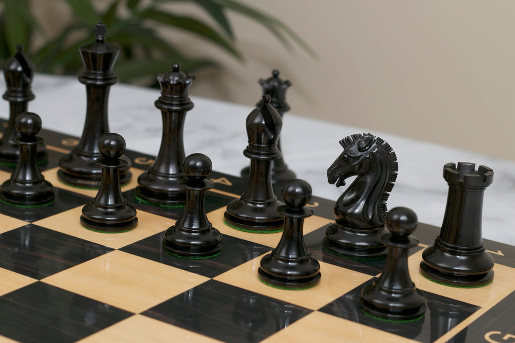 Commemorative Signature Series 3.625" Staunton Chessmen by MANDEEP SAGGU in Boxwood/Ebony