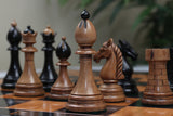 THE 1951-1954 "ČESKÁ KLUBOVKA" FIDE TOURNAMENT CZECH REPRODUCED CHESSMEN IN EBONY WOOD & DISTRESSED BOXWOOD - 4.0" KING