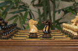 Aron Series Luxury 4" Luxury Staunton Chess Pieces in Burnt Boxwood