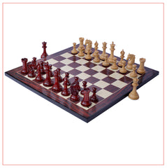 Chess Board with Square size 2.5" in African Padouk and Box wood Look