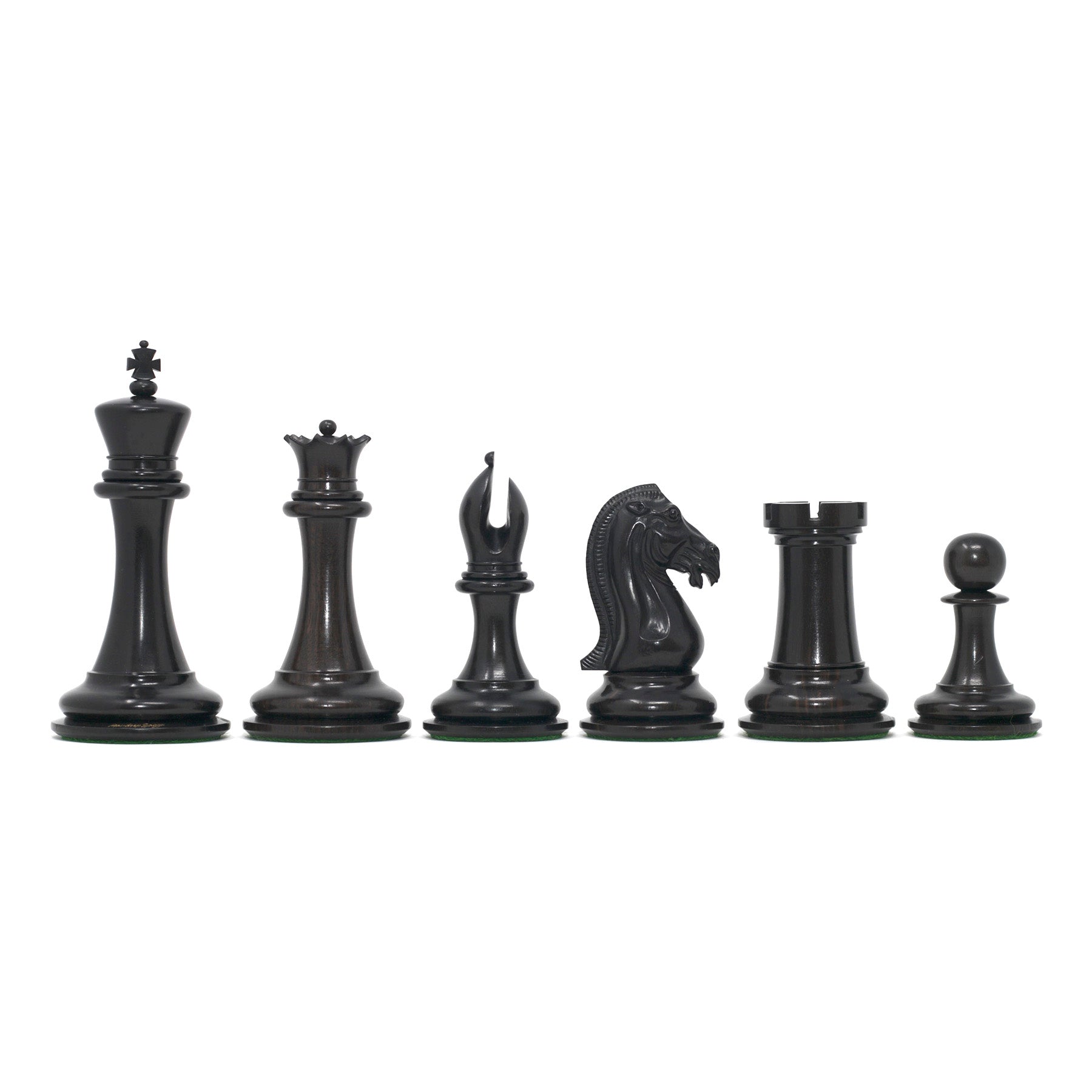 Chariot of Selene Series 4.4" Luxury Staunton Chessmen in Ebony Wood