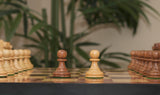 Aron Series Luxury 4" Luxury Staunton Chess Pieces in Boxwood & Golden Rosewood