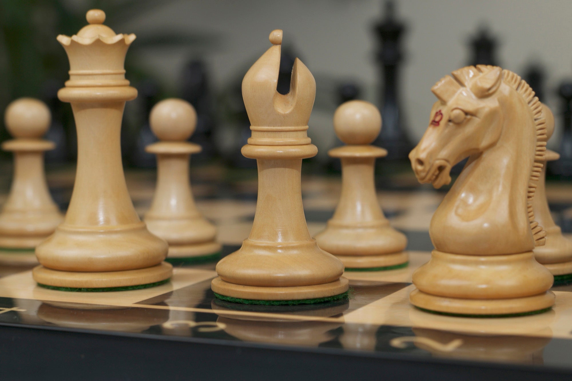 Commemorative Signature Series 3.625" Staunton Chessmen by MANDEEP SAGGU in Boxwood/Ebony