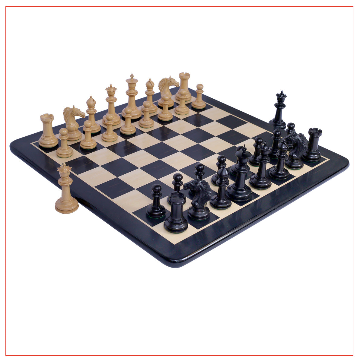 Mecadon Series 4.4" Ebony Wood Staunton Chess Set