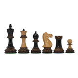 Aron Series Luxury 4" Luxury Staunton Chess Pieces in Burnt Boxwood