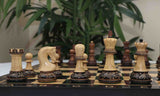 Zagreb '59 Series Luxury Chessmen in Burnt Golden Rose/ Boxwood - 3.75" King Height