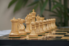 NATHANIEL COOKE SERIES 1849 Natural Boxwood/Ebony Chessmen King: 3.625"