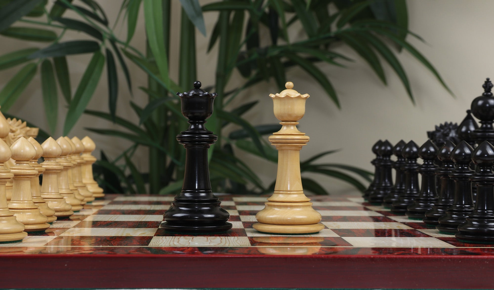 The Arthurian Series 4.4" Luxury Artisan Ebony Wood Chess Pieces