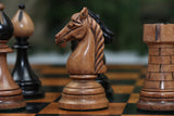THE 1951-1954 "ČESKÁ KLUBOVKA" FIDE TOURNAMENT CZECH REPRODUCED CHESSMEN IN EBONY WOOD & DISTRESSED BOXWOOD - 4.0" KING