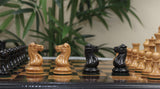 Original Reproduction Nathaniel 1849 Vintage 4.4" Chess Pieces in Antiqued Boxwood & Ebony