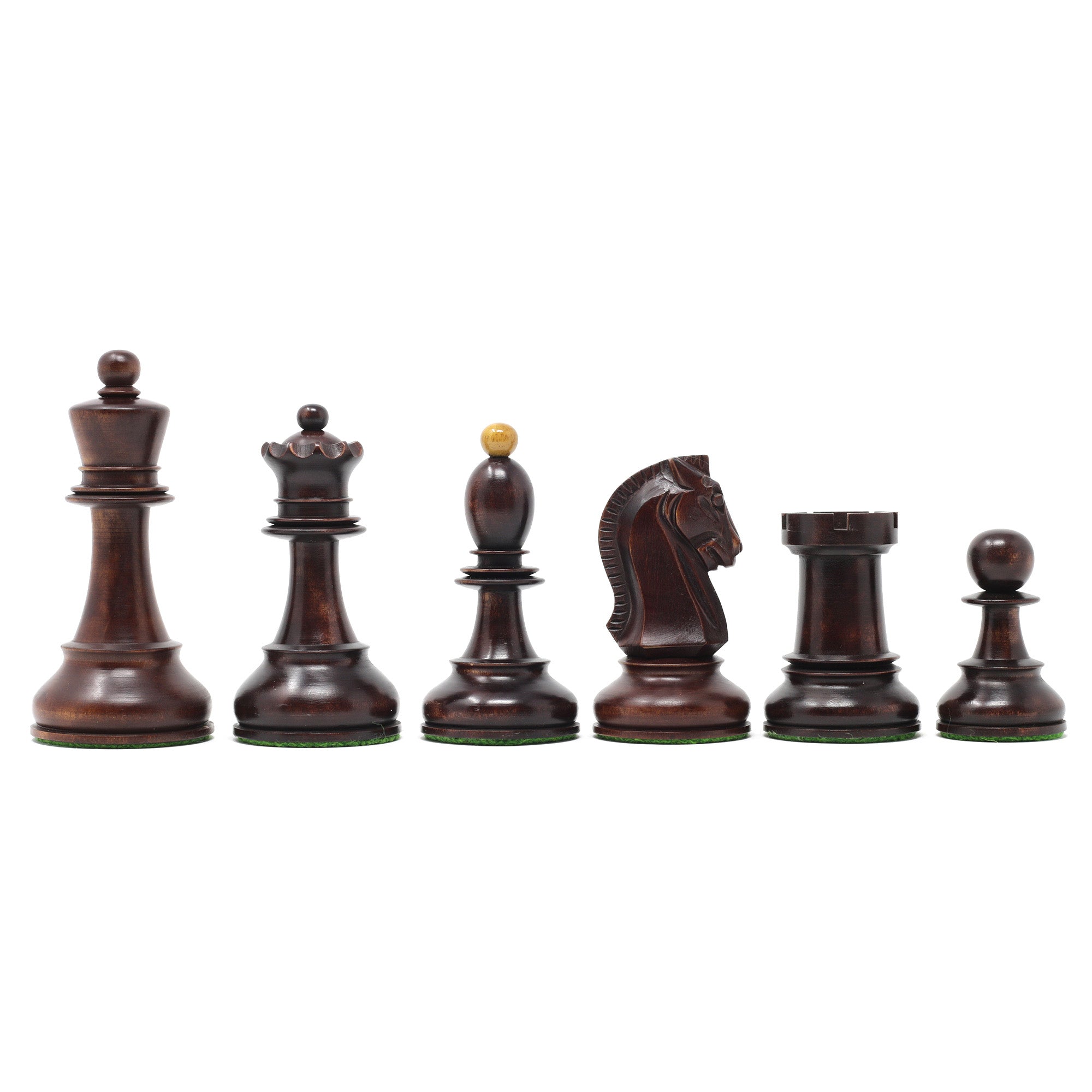 Dubrovink Series 1950 Vintage Reproduction 3.75" Distressed/Mahogany Stained Boxwood Chess Set
