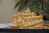 Aron Series Luxury 4" Luxury Staunton Chess Pieces in Boxwood & Golden Rosewood