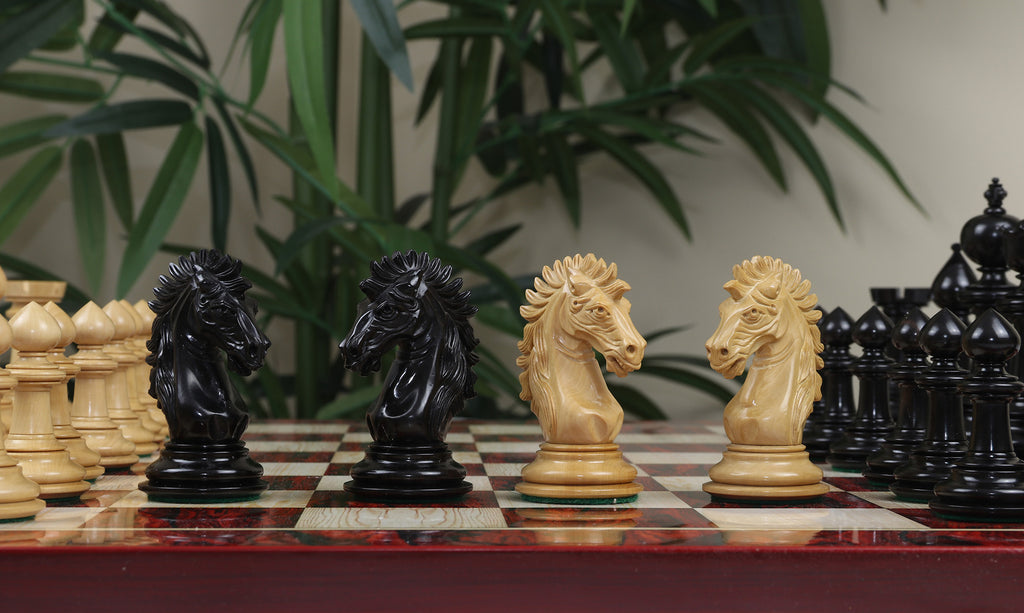 The Arthurian Series 4.4" Luxury Artisan Ebony Wood Chess Pieces