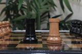 The Herman Steiner Commemorative Series Chess Pieces in Antiqued Boxwood and Ebony - 5.0" King
