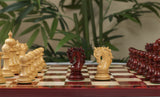 Valluzia Series 4.4" Luxury Staunton Chessmen in Blood Rose Wood and Boxwood