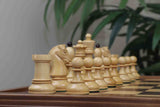 Dubrovink Series 1950 Vintage Reproduction 3.75" Chess Set in Natural Boxwood/Indian Rosewood