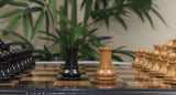Original Reproduction Nathaniel 1849 Vintage 4.4" Chess Pieces in Antiqued Boxwood & Ebony