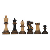 Aron Series Luxury 4" Luxury Staunton Chess Pieces in Burnt Boxwood