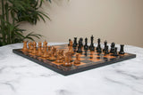 Commemorative Signature Series 3.625" Staunton Chessmen by MANDEEP SAGGU in Distressed Boxwood/Ebony