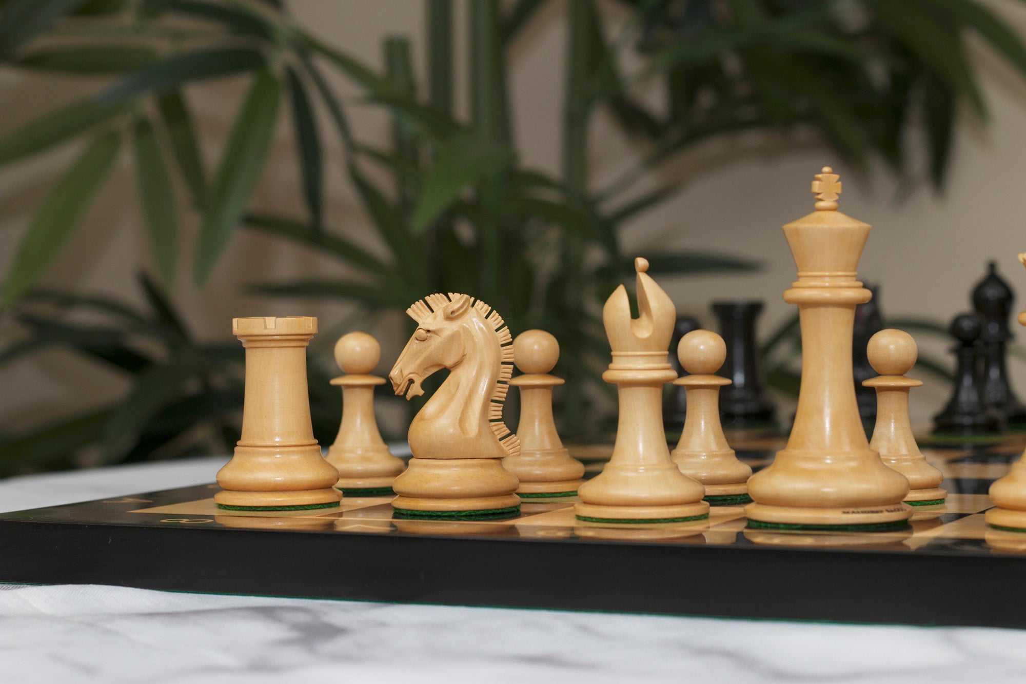 Commemorative Signature Series 3.625" Staunton Chessmen by MANDEEP SAGGU in Boxwood/Ebony