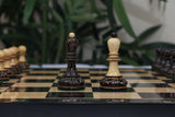 Dubrovnik Series 1970 Reproduction 3.75" Luxury Burnt Boxwood Lacquered Chess Set