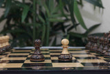 Dubrovink Series 1970 Reproduction 3.75" Luxury Burnt Boxwood Chess Set
