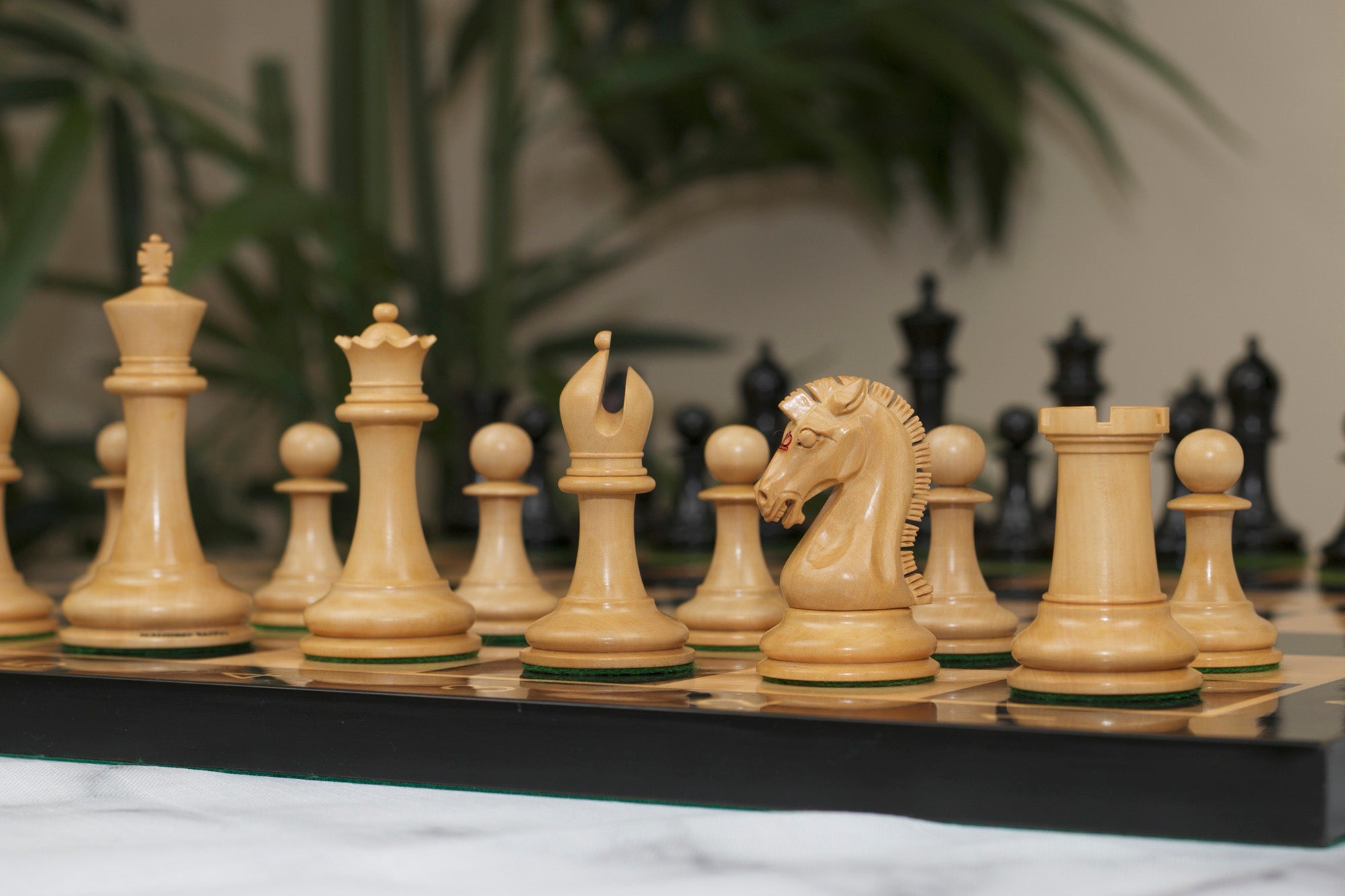 Commemorative Signature Series 3.625" Staunton Chessmen by MANDEEP SAGGU in Boxwood/Ebony