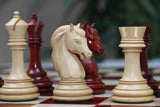 The Stallion of Columbus Series Luxury Staunton Padouk/Boxwood Chess set: King Height 4.4"
