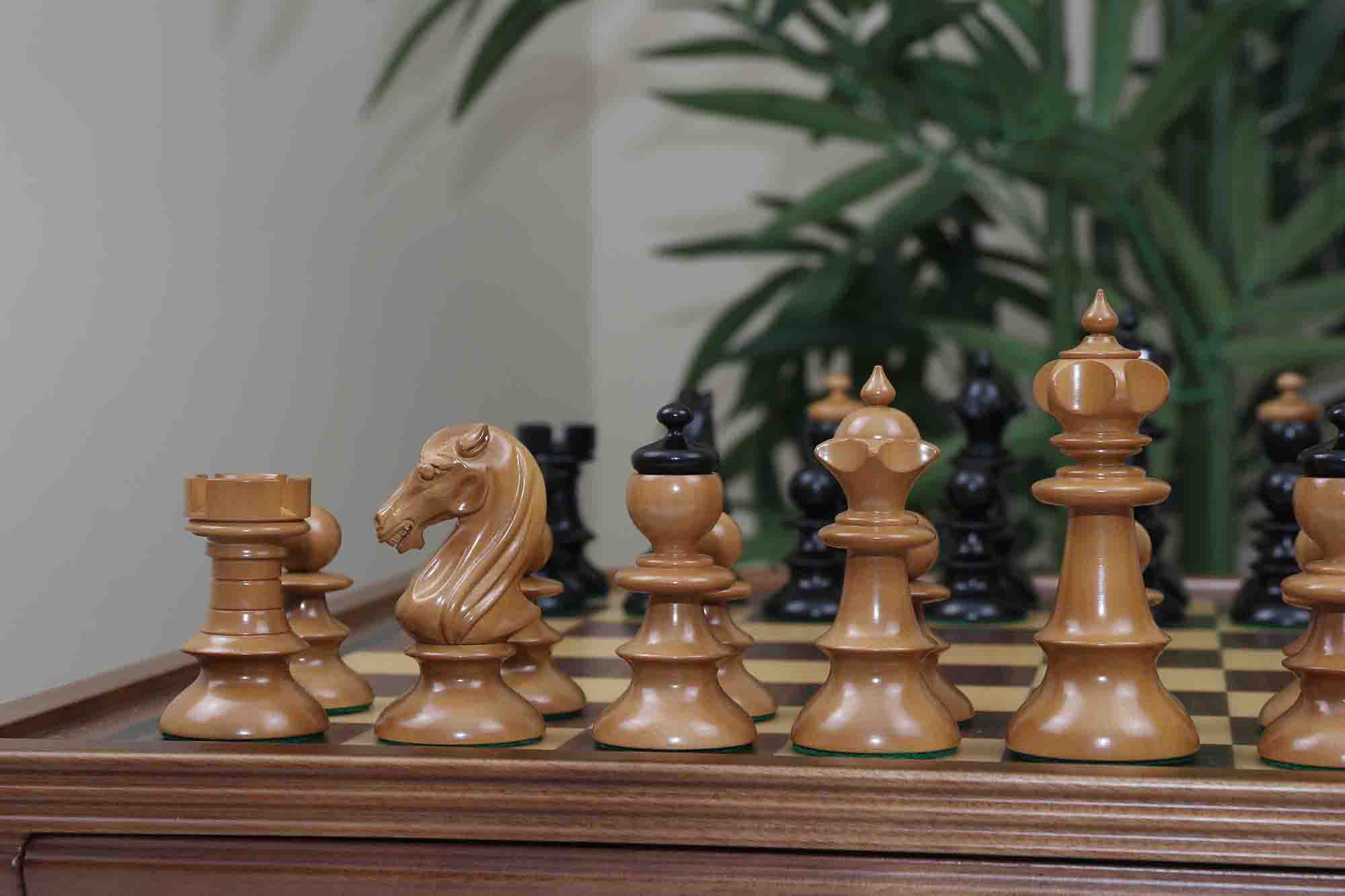 Buy Reproduced Antique Series Austrian Coffee House Old Vienna Chess Pieces  in Dyed Box Wood