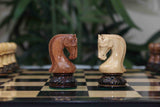 Leningrad Series 4" Luxury Staunton Chess Set in Lacquered Burnt Boxwood
