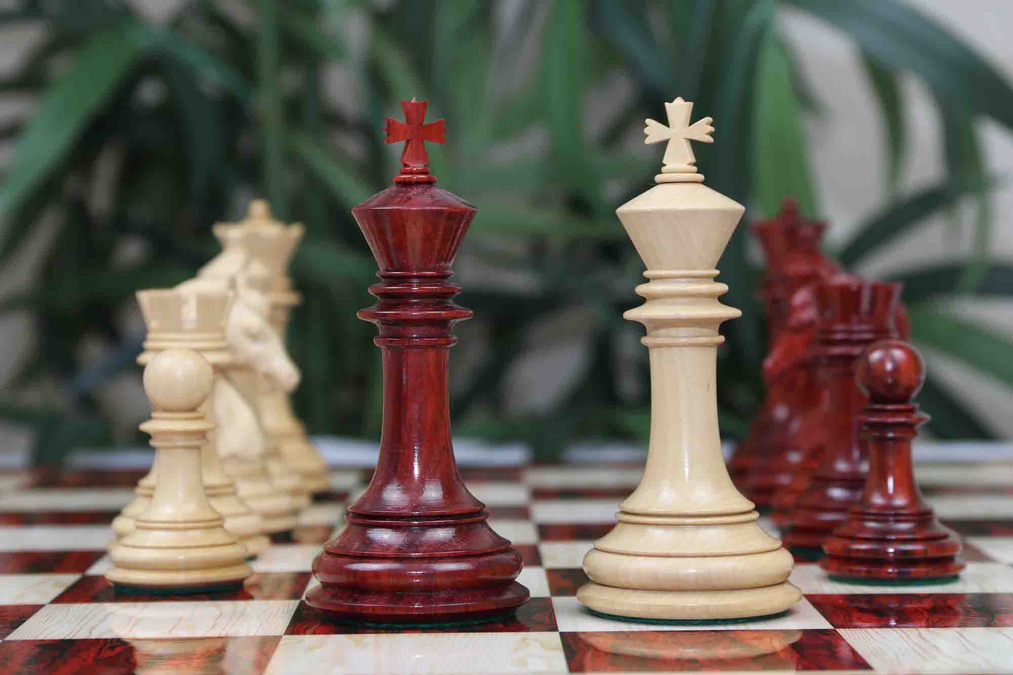 ArchBishop & Chancellor, Paker Bridle Series Chess Pieces , Boxwood &  Padauk , Capablanca chess game , 4.25 KIng