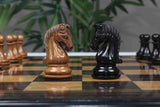 Grand Collection Signature Series Luxury Staunton Chess Pieces in Ebony and Distressed Boxwood: King Size 4.4"